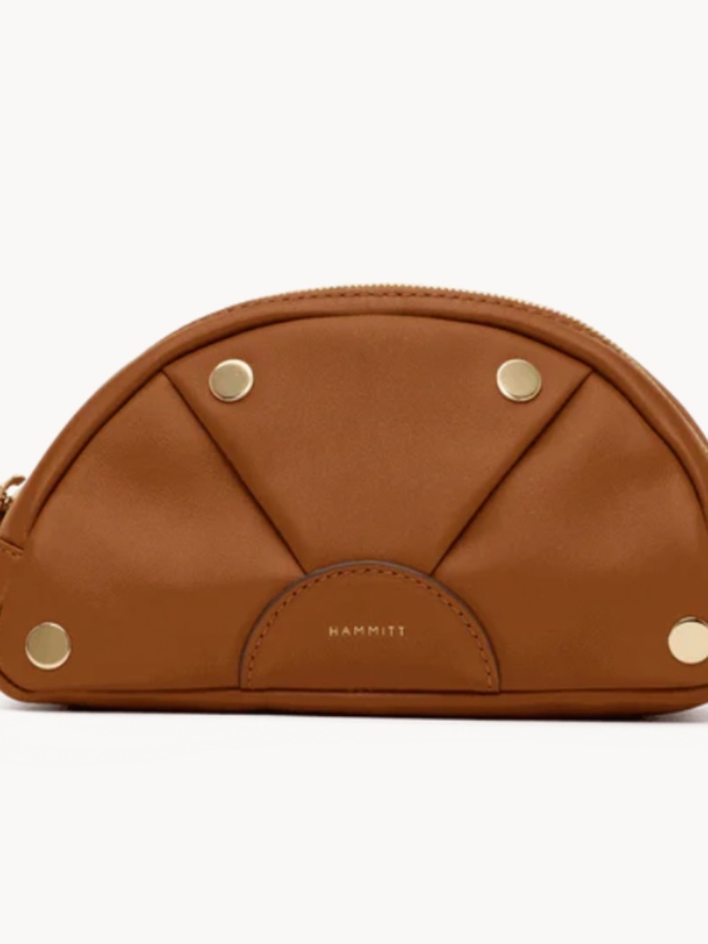 Hammitt Shelly Leather Cocoa Cosmetic Pouch/Clutch w/Gold Hardware - NEW w/tags